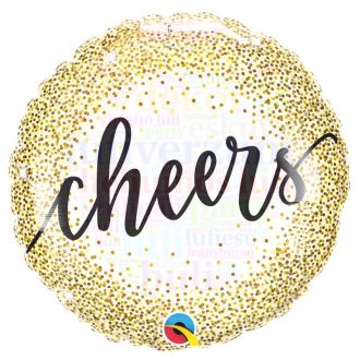   46 cm-es Cheers Feliratú Arany Pöttyös Fólia Lufi Szilveszterre