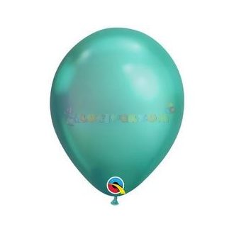 28 cm-es Zöld KRÓM hatású Léggömb Darabra