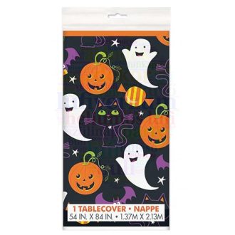   Cica és Tök Mintás Parti Asztalterítő Halloween-ra - 137 cm x 213 cm