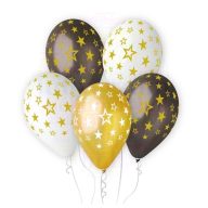   Csillag mintás latex lufi vegyes színekben - 6 db/csomag - 33 cm