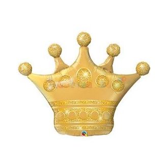 Csillogó Arany Korona Fólia Lufi
