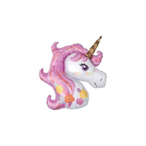 Csillogó Unikornis - Egyszarvú fólia léggömb - 83 cm