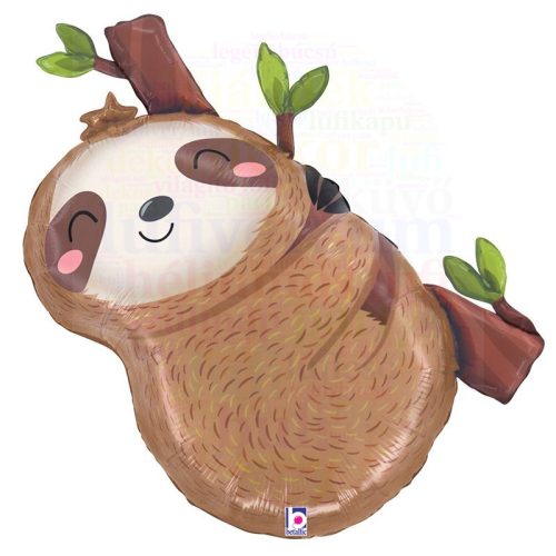 Cuki mosolygós lajhár fólia lufi - 71 cm