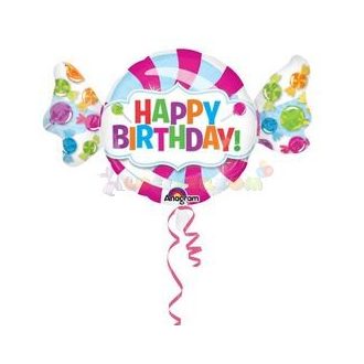 Cukorka Happy Birthday Szülinapi Fólia Lufi