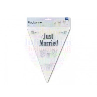 Just Married Feliratú Esküvői Zászlófüzér - 10 m