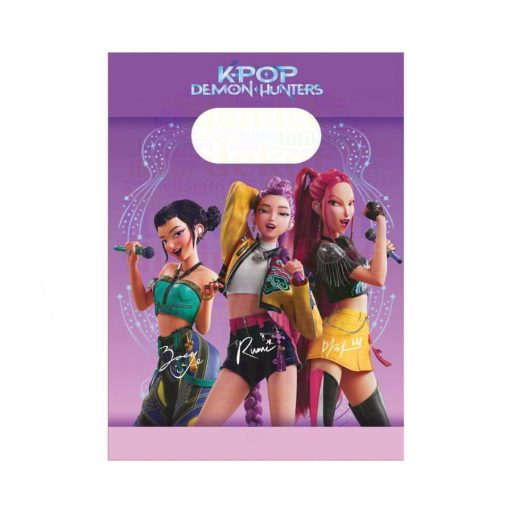 K-POP Demon Hunters – Démonvadászok - Ajándék zacskó 22x16 cm