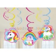 Unikornis - Unicorn Spirális Függő Dekoráció, 6 db-os