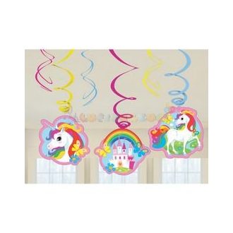 Unikornis - Unicorn Spirális Függő Dekoráció, 6 db-os