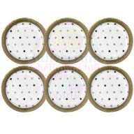 Elegáns Csillagos Parti Papír Tányér, 23 cm-es, 6 db-os