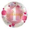 1. Szülinap Feliratú Pink Fólia Lufi Kislányoknak 43 cm
