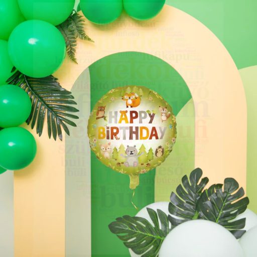 Erdei állatok fólia lufi - 45 cm