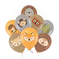   Erdei Állatok - Biológiailag lebomló latex léggömbök, 30 cm, 8 db/csomag