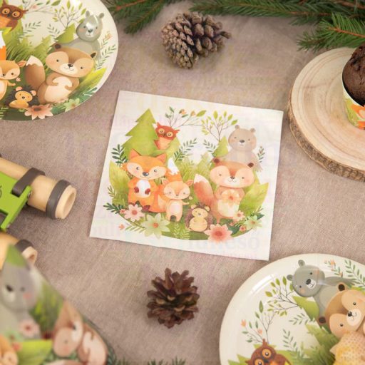 Erdei állatok szalvéta 10 db-os 33 x 33 cm