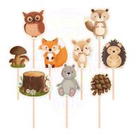 Erdei állatok tortadísz 9 db-os