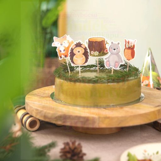 Erdei állatok tortadísz 9 db-os