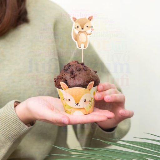 Erdei állatok tortadísz 9 db-os