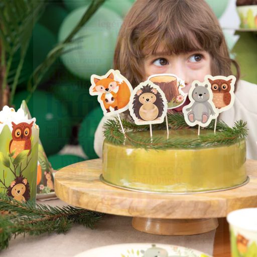 Erdei állatok tortadísz 9 db-os