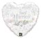 Just Married Pearl White és Silver Esküvői Fólia Lufi