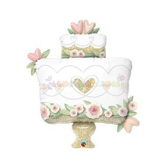 Esküvői arany torta fólia léggömb 104 cm