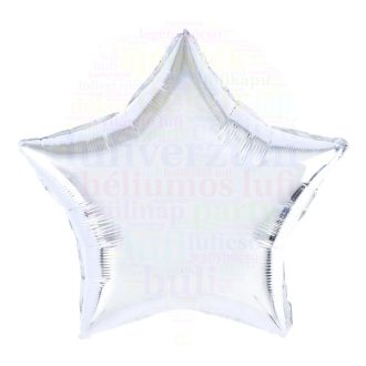 Ezüst Csillag Fólia Lufi - 45 cm