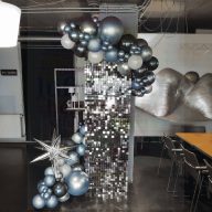 Ezüst shimmer fal party szett