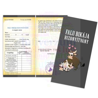 Falu bikája Bizonyítvány - Vicces Ajándék Férfiaknak