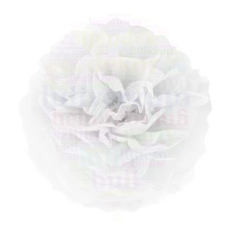 Fehér bolyhos függő pompon dekoráció - 35 cm