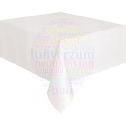 Fehér Műanyag Party Asztalterítő - 137 cm x 274 cm