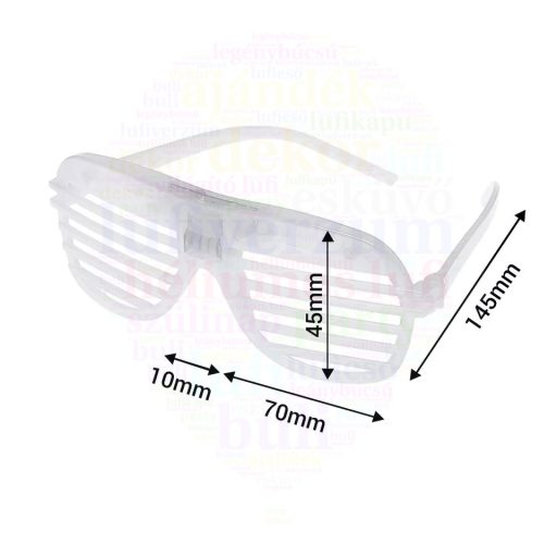 Ledes fehér party szemüveg