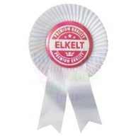   Fehér Szalagos Rózsaszín-Fehér Elkelt Feliratú Kitűző Lánybúcsúra