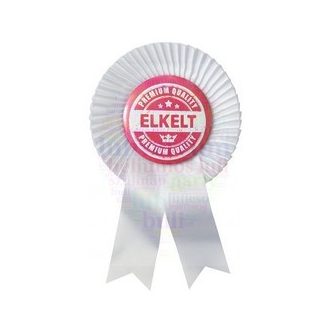   Fehér Szalagos Rózsaszín-Fehér Elkelt Feliratú Kitűző Lánybúcsúra