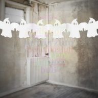 Fehér Szellem Girland Halloweenre - 300 cm