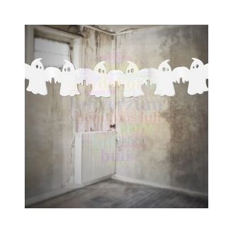Fehér Szellem Girland Halloweenre - 300 cm