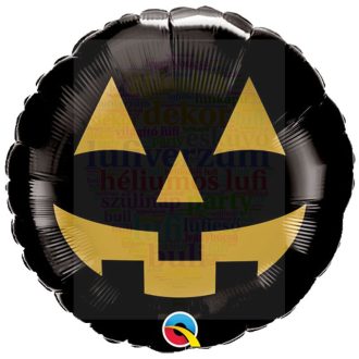 Fekete Arany Tök - Halloween Fólia Lufi, 45 cm