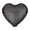 Matt fekete - Szív Fólia Léggömb 45 cm