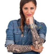 Fekete Vámpír Csontváz Mintás Kartetoválás