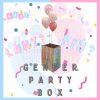 Gender Party Box /Fiú vagy Lány? Babaváró Mintás Ajándékdoboz Lufinak