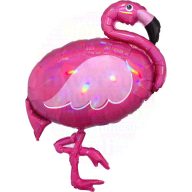 Flamingó lufi holografikus - 83 cm