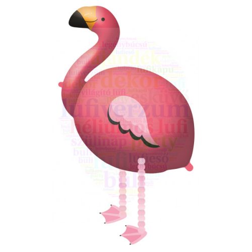 Flamingó Sétáló Lufi 83 cm x 71 cm