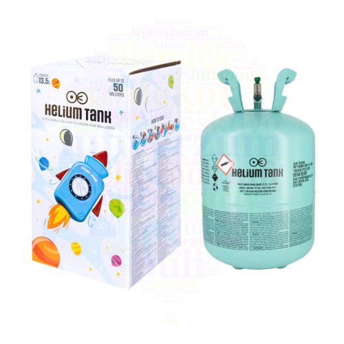Eldobható Hélium Box 50 db 23 cm-es latex léggömb felfújásához
