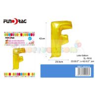 Arany színű, betű alakú fólia léggömb - F