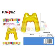 Arany színű, betű alakú fólia léggömb - M