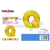 Arany színű, betű alakú fólia léggömb - Q