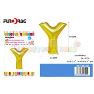 Arany színű, betű alakú fólia léggömb - Y