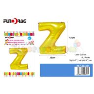 Arany színű, betű alakú fólia léggömb - Z