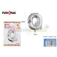 Ezüst színű, betű alakú fólia léggömb - Q