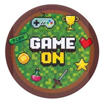 Game On papírtányér 6 db-os 23 cm