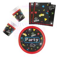 Gaming Party party szett 36 db-os 23 cm-es tányérral