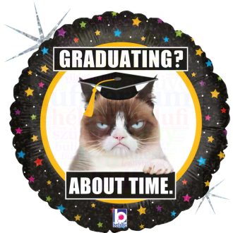 Grumpy cat graduation ballagási fólia lufi - 45 cm