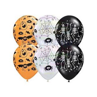   28 cm-es Halloween Csontváz latex lufi halloweenra - darabra